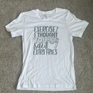 White Tee with Fun Graphic Text 🍟
Nwot